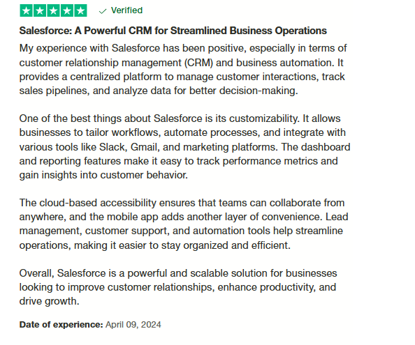 CRM Trustpilot Review