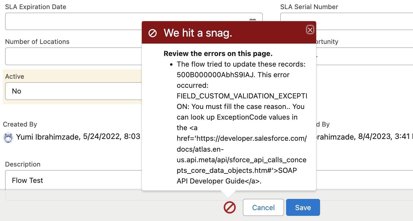 Salesforce Error 1